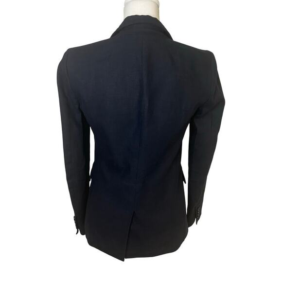 J. crew women's navy 100% linen one button blazer fully lined size 0 - Picture 4 of 6